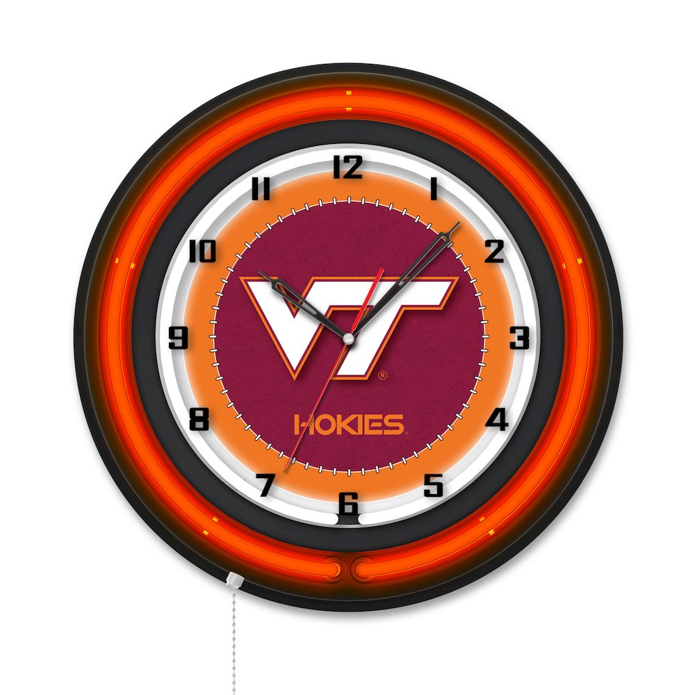 Virginia Tech University 19" Double Neon Wall Clock
