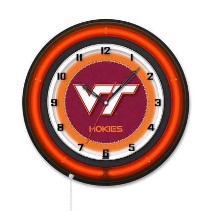Virginia Tech University 19" Double Neon Wall Clock
