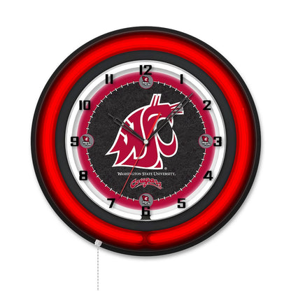 Washington State University 19" Double Neon Wall Clock