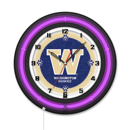 University of Washington 19" Double Neon Wall Clock