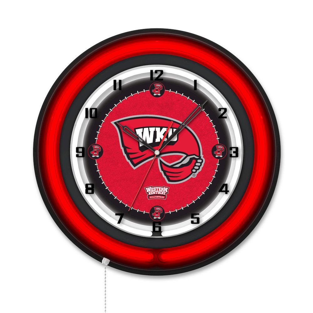 Western Kentucky University 19" Double Neon Wall Clock