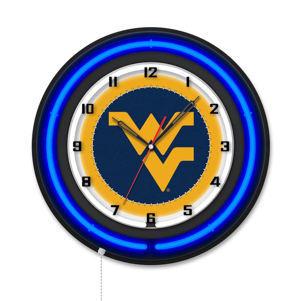 West Virginia University 19" Double Neon Wall Clock