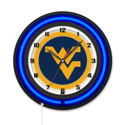 West Virginia University 19" Double Neon Wall Clock