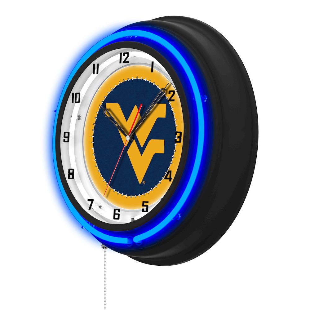 West Virginia University 19" Double Neon Wall Clock