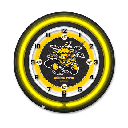Wichita State University 19" Double Neon Wall Clock