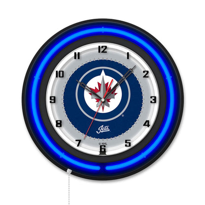 Winnipeg Jets 19" Double Neon Wall Clock
