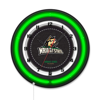 Wright State University 19" Double Neon Wall Clock