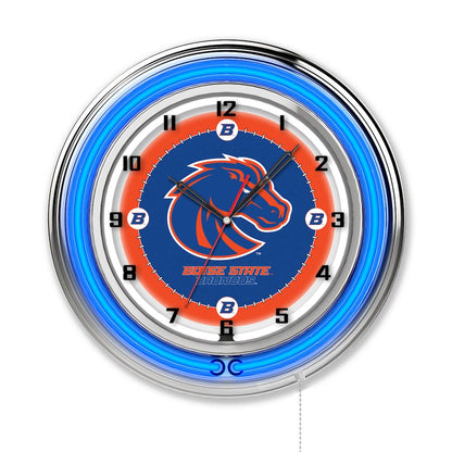 Boise State 19" Neon Clock