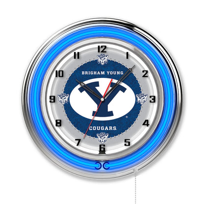 Brigham Young 19" Neon Clock