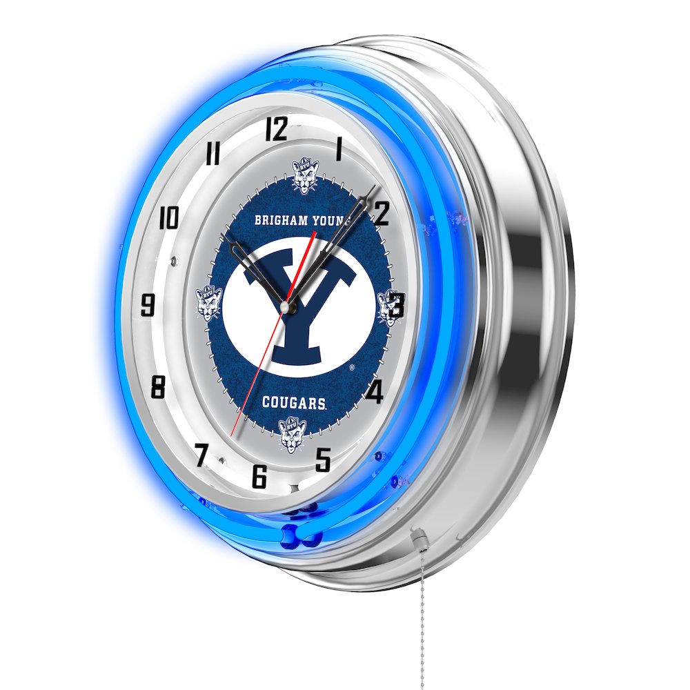 Brigham Young 19" Neon Clock