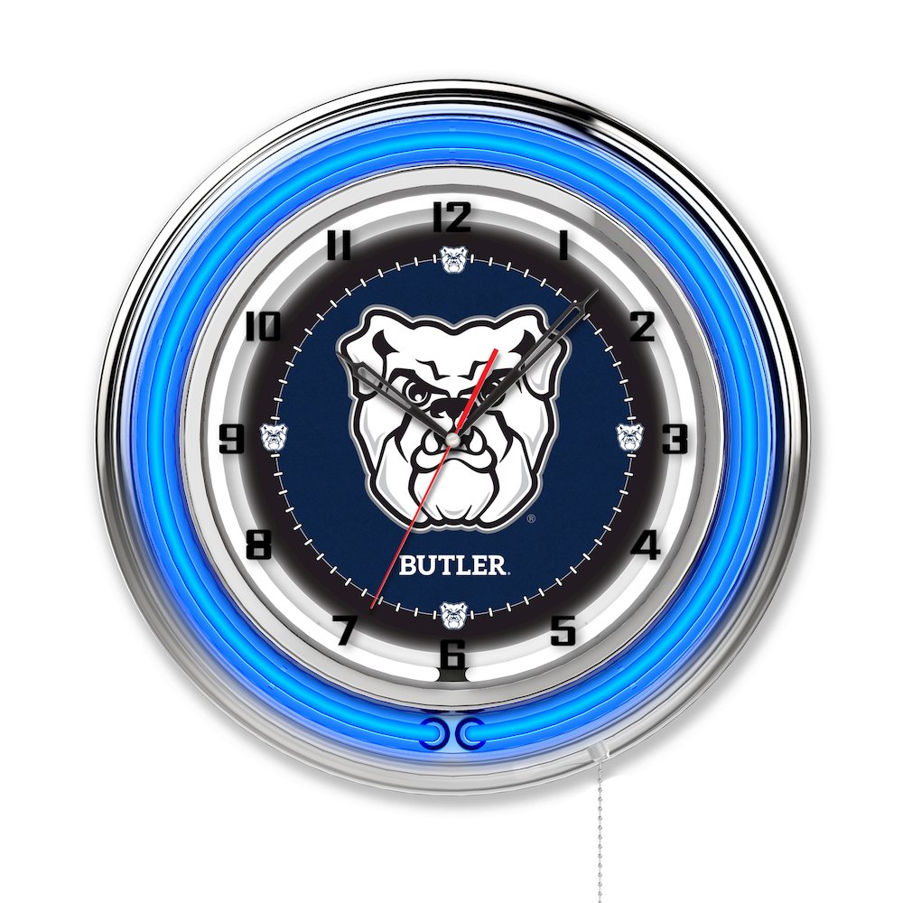 Officially Licensed Butler University Double Neon 19" Clock