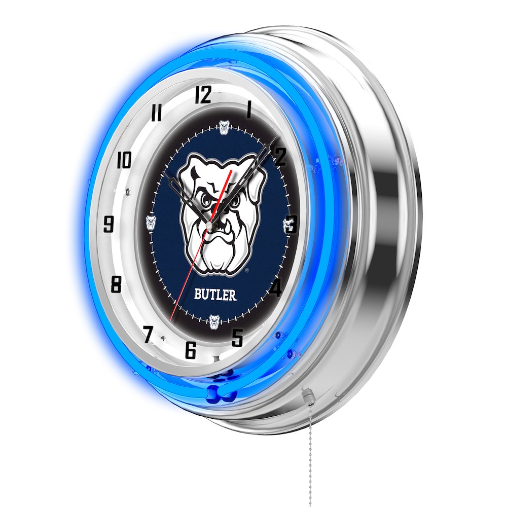 Officially Licensed Butler University Double Neon 19" Clock
