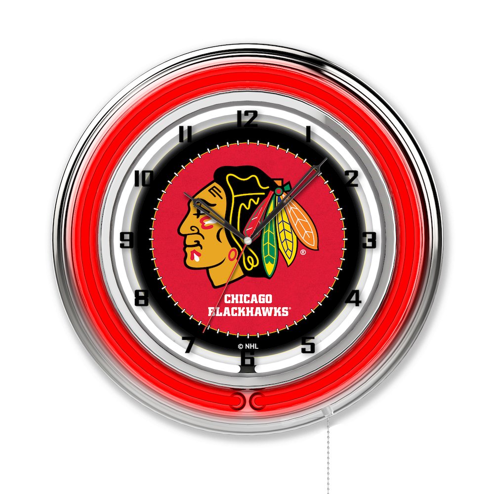 Chicago Blackhawks 19" Neon Clock
