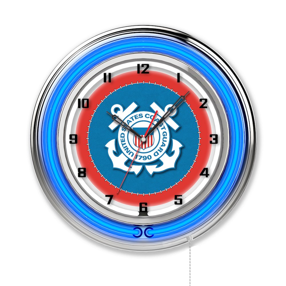 U.S. Coast Guard 19" Neon Clock