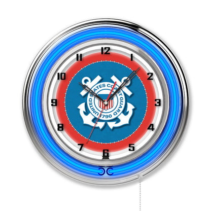 U.S. Coast Guard 19" Neon Clock