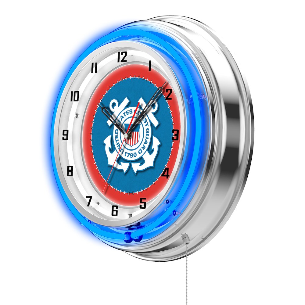 U.S. Coast Guard 19" Neon Clock
