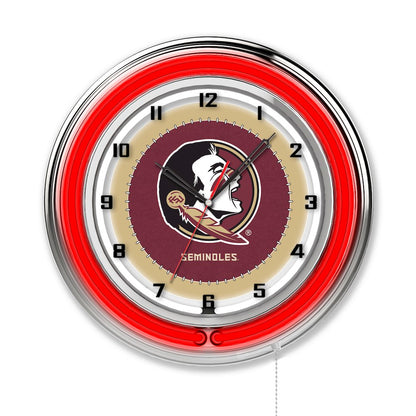 Florida State (Head) 19" Neon Clock