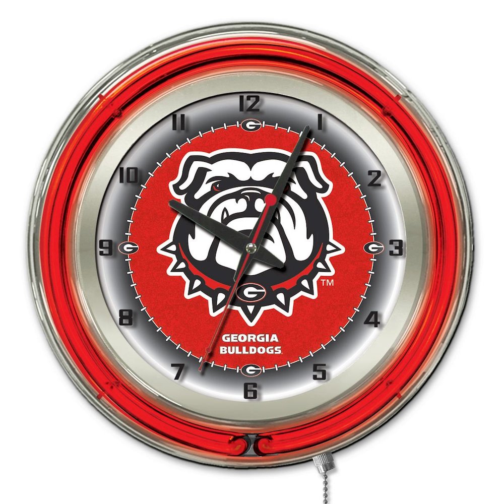 Georgia "Bulldog" 19" Neon Clock