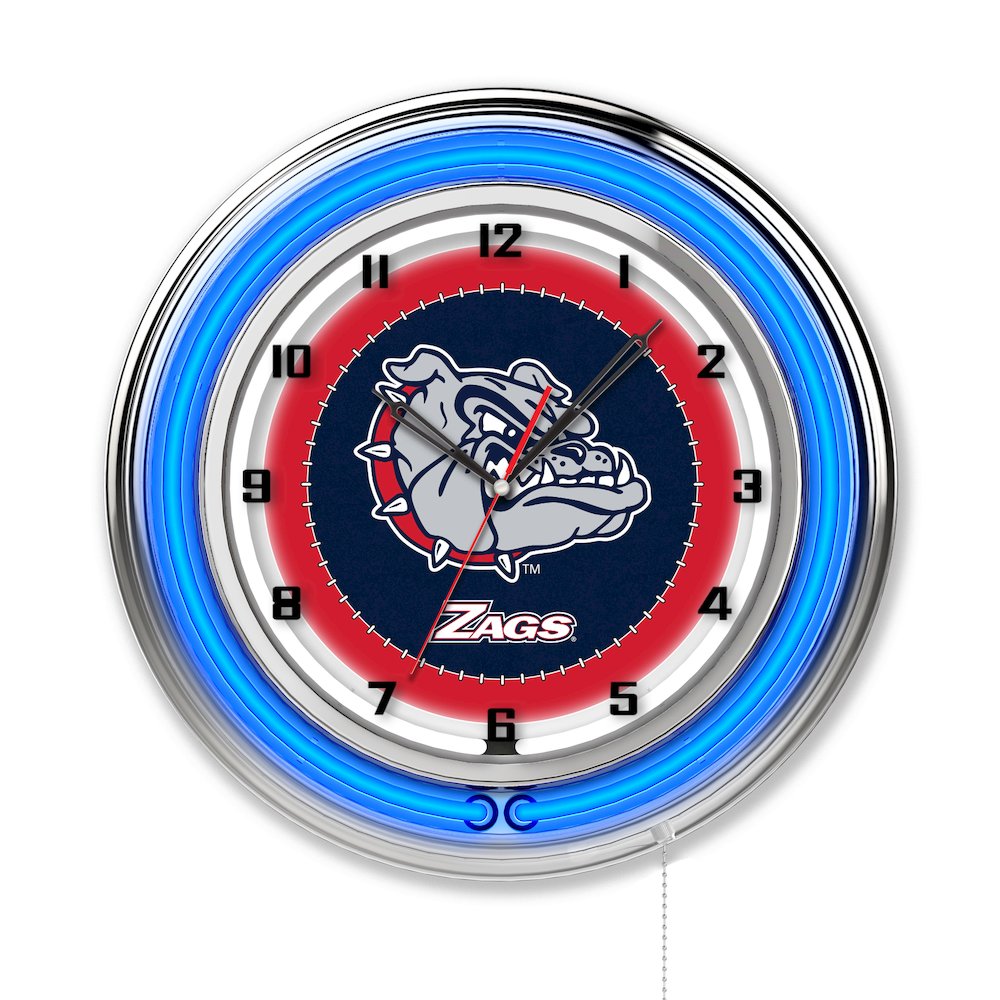 Gonzaga 19" Neon Clock