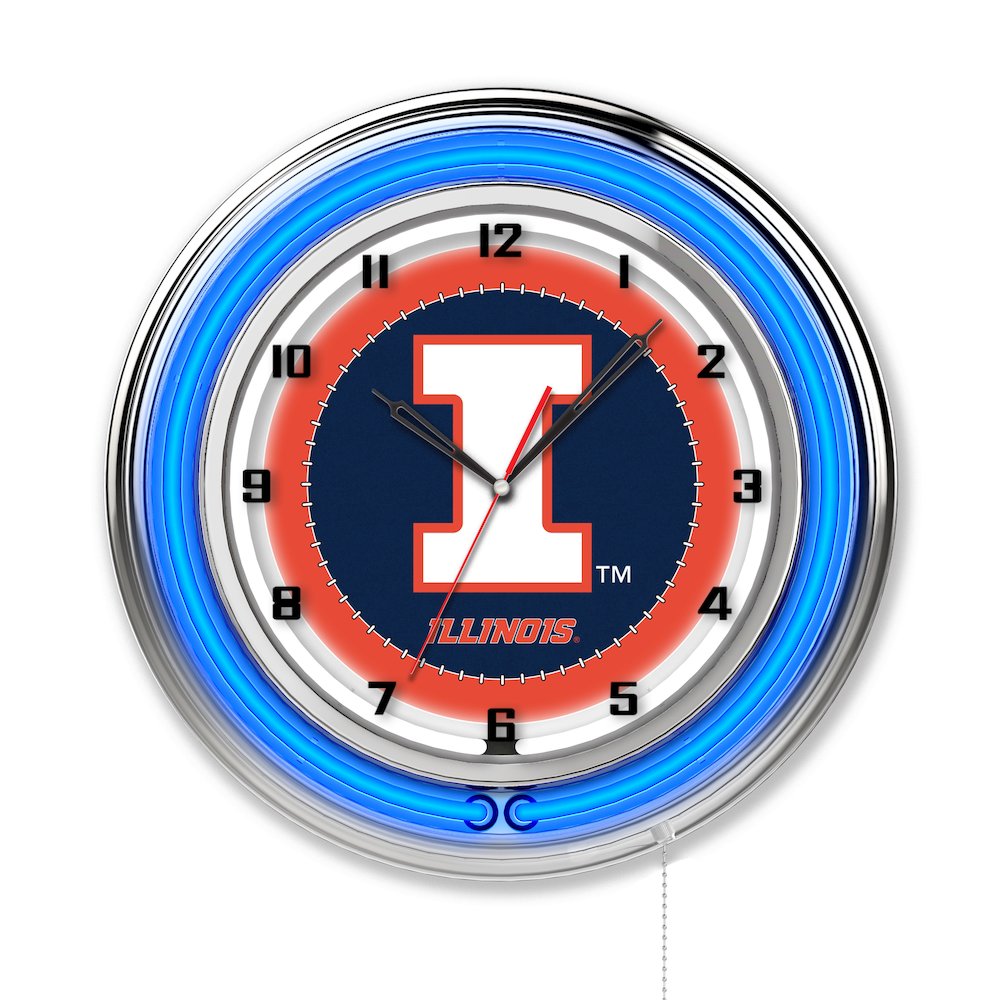 Illinois 19" Neon Clock