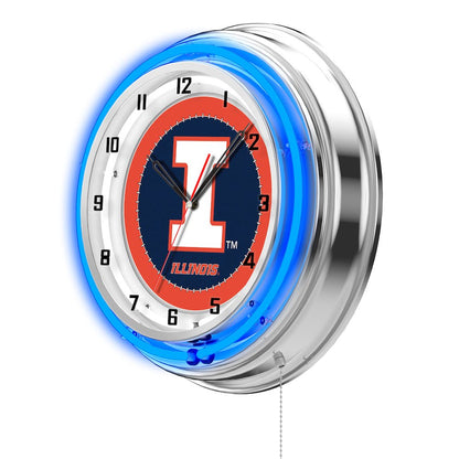 Illinois 19" Neon Clock