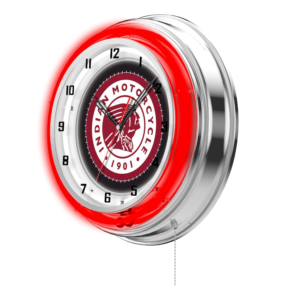 Indian Motorcycle 19" Neon Clock