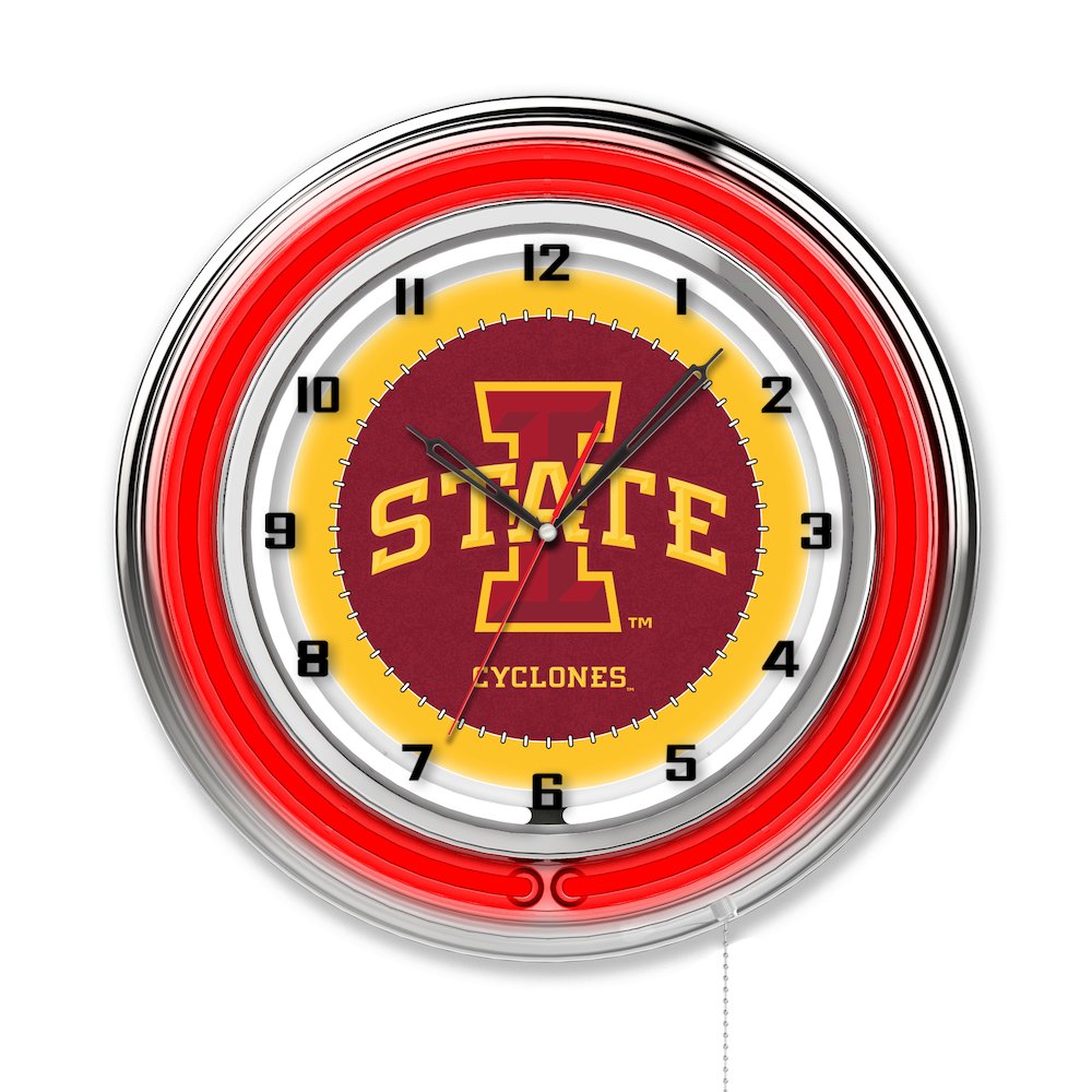 Iowa State 19" Neon Clock