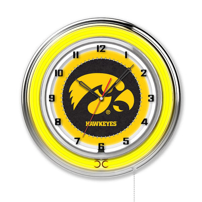Iowa 19" Neon Clock