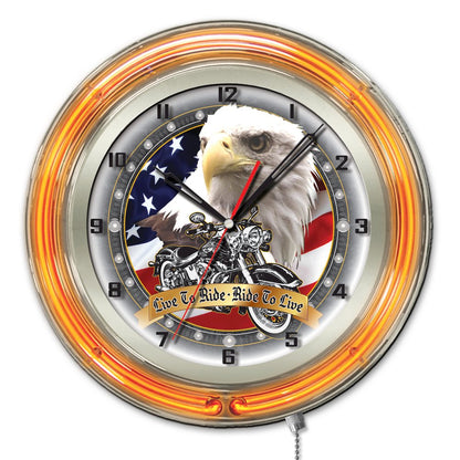 Live to Ride Neon Clock