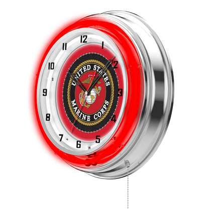 U.S. Marines 19" Neon Clock