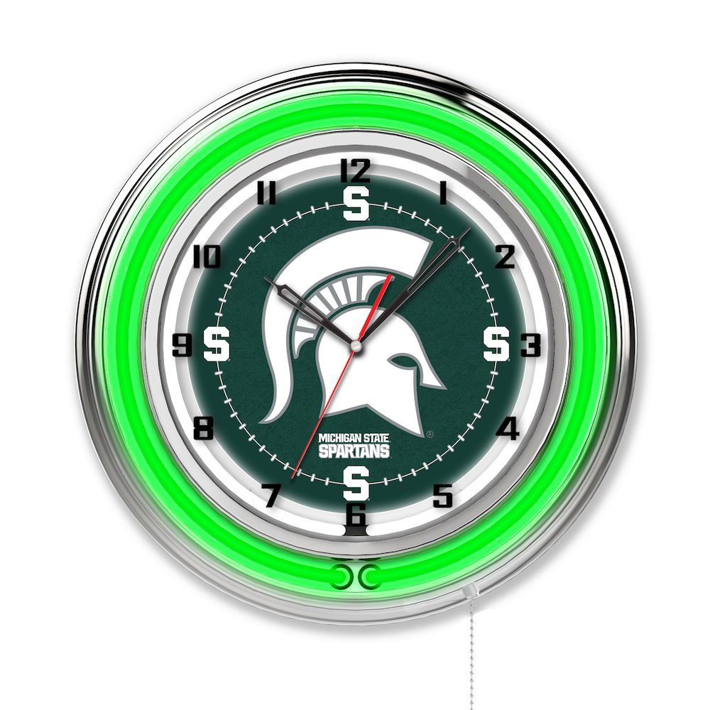 Michigan State 19" Neon Clock