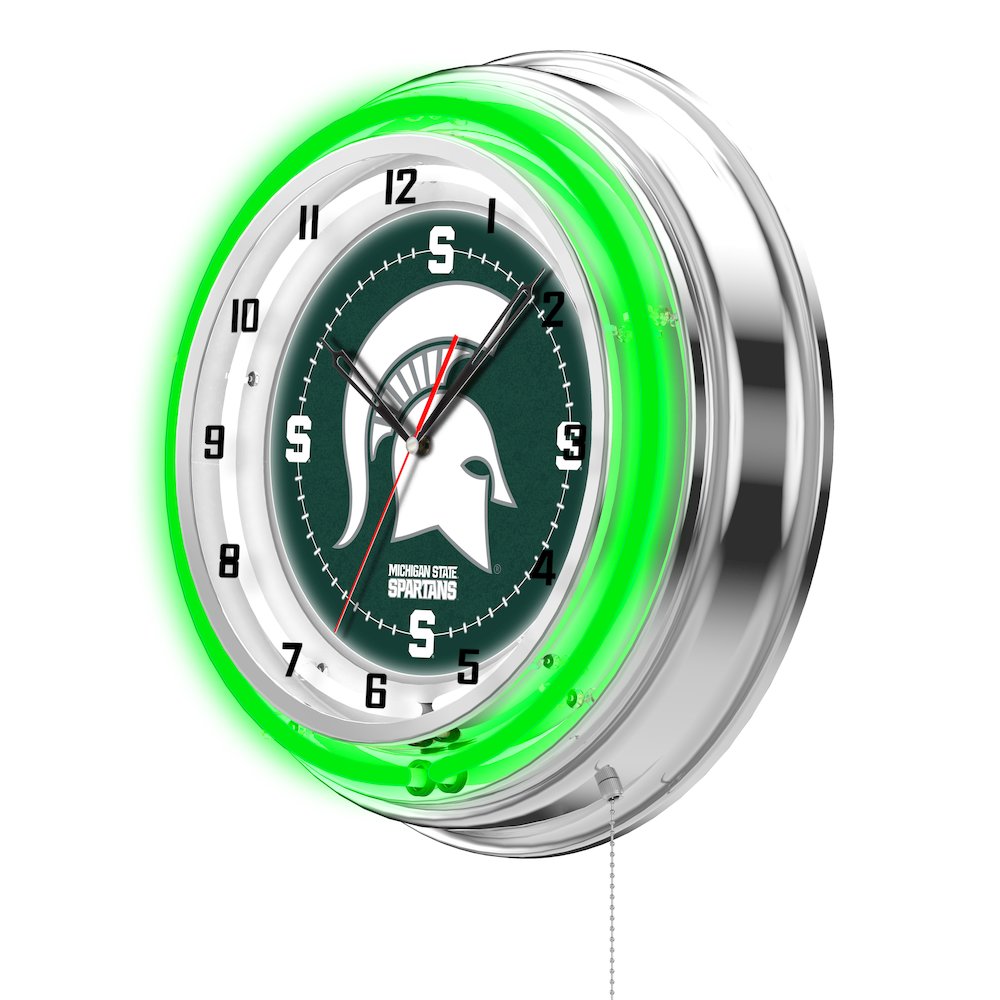 Michigan State 19" Neon Clock