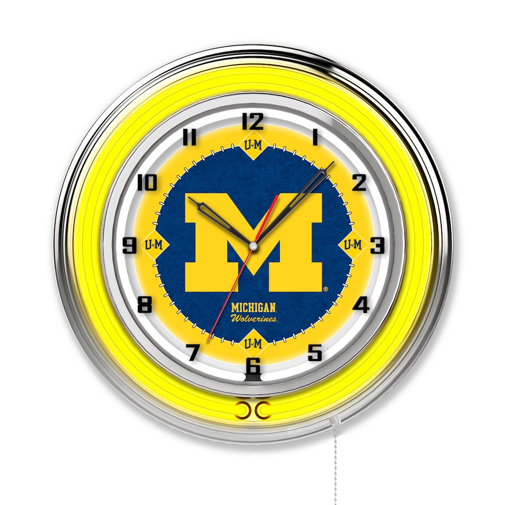 Michigan 19" Neon Clock