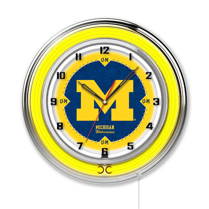Michigan 19" Neon Clock