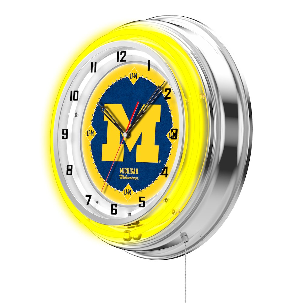 Michigan 19" Neon Clock