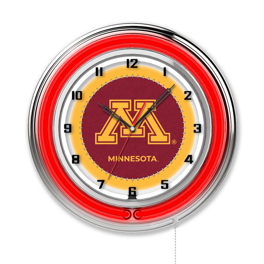 Minnesota 19" Neon Clock