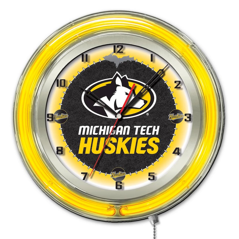Michigan Tech 19" Neon Clock