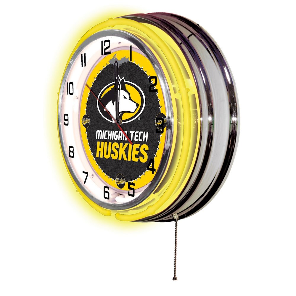 Michigan Tech 19" Neon Clock