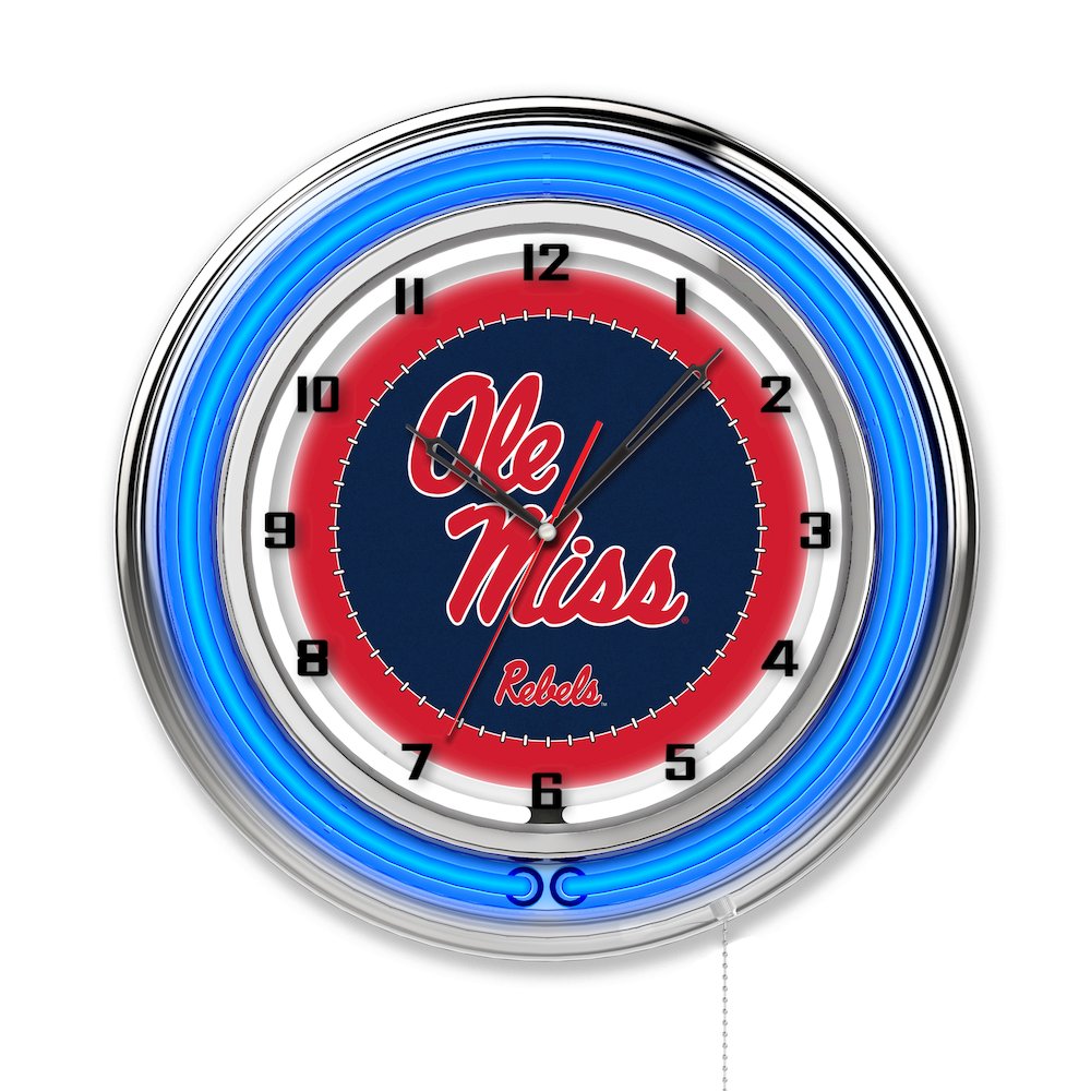Ole' Miss 19" Neon Clock