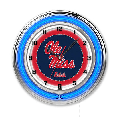 Ole' Miss 19" Neon Clock