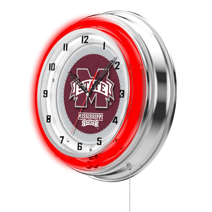 Mississippi State 19" Neon Clock