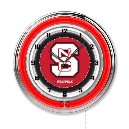 North Carolina State 19" Neon Clock
