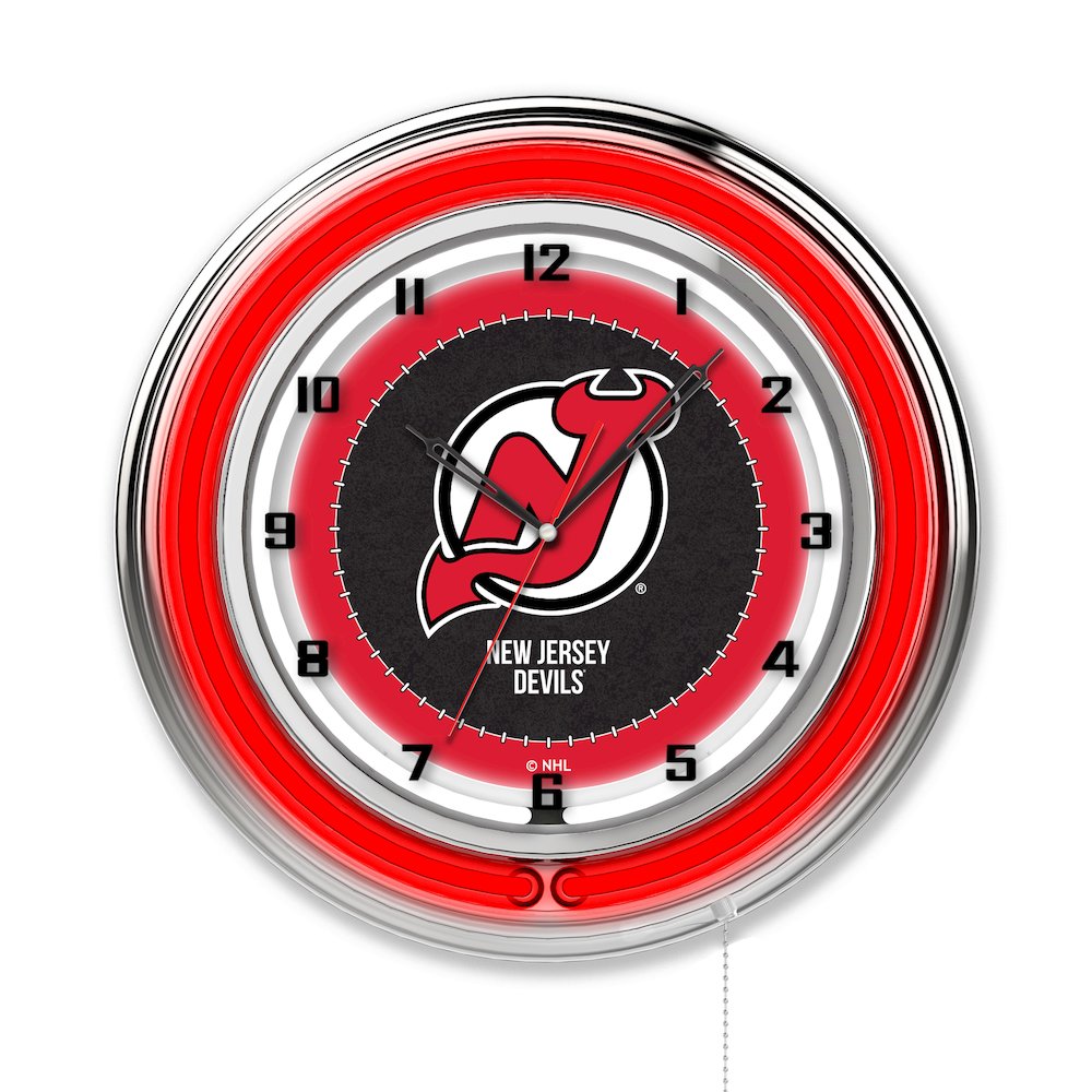 New Jersey Devils 19" Neon Clock