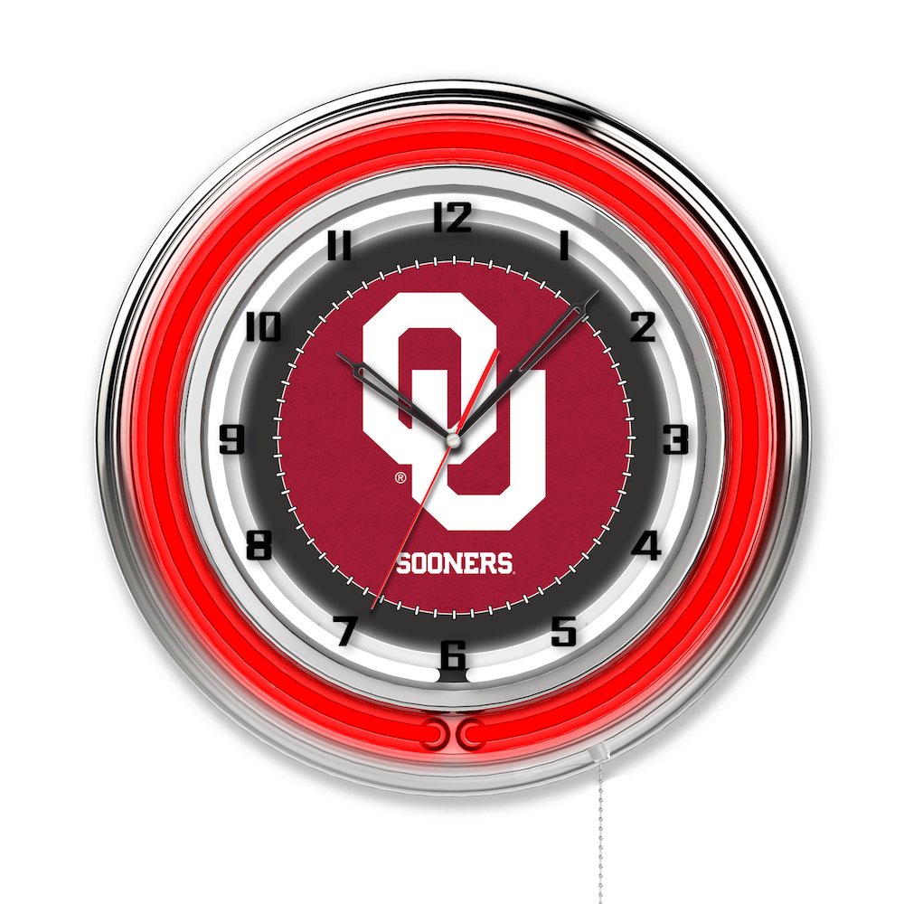 Oklahoma 19" Neon Clock