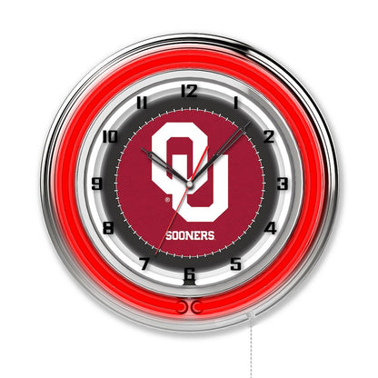 Oklahoma 19" Neon Clock