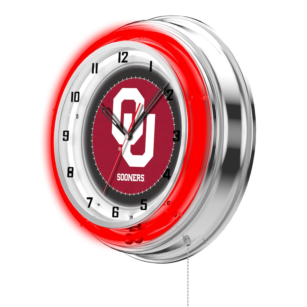 Oklahoma 19" Neon Clock