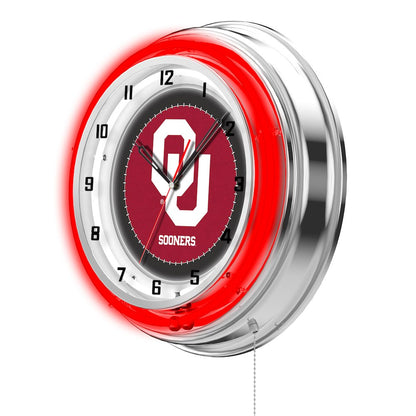 Oklahoma 19" Neon Clock