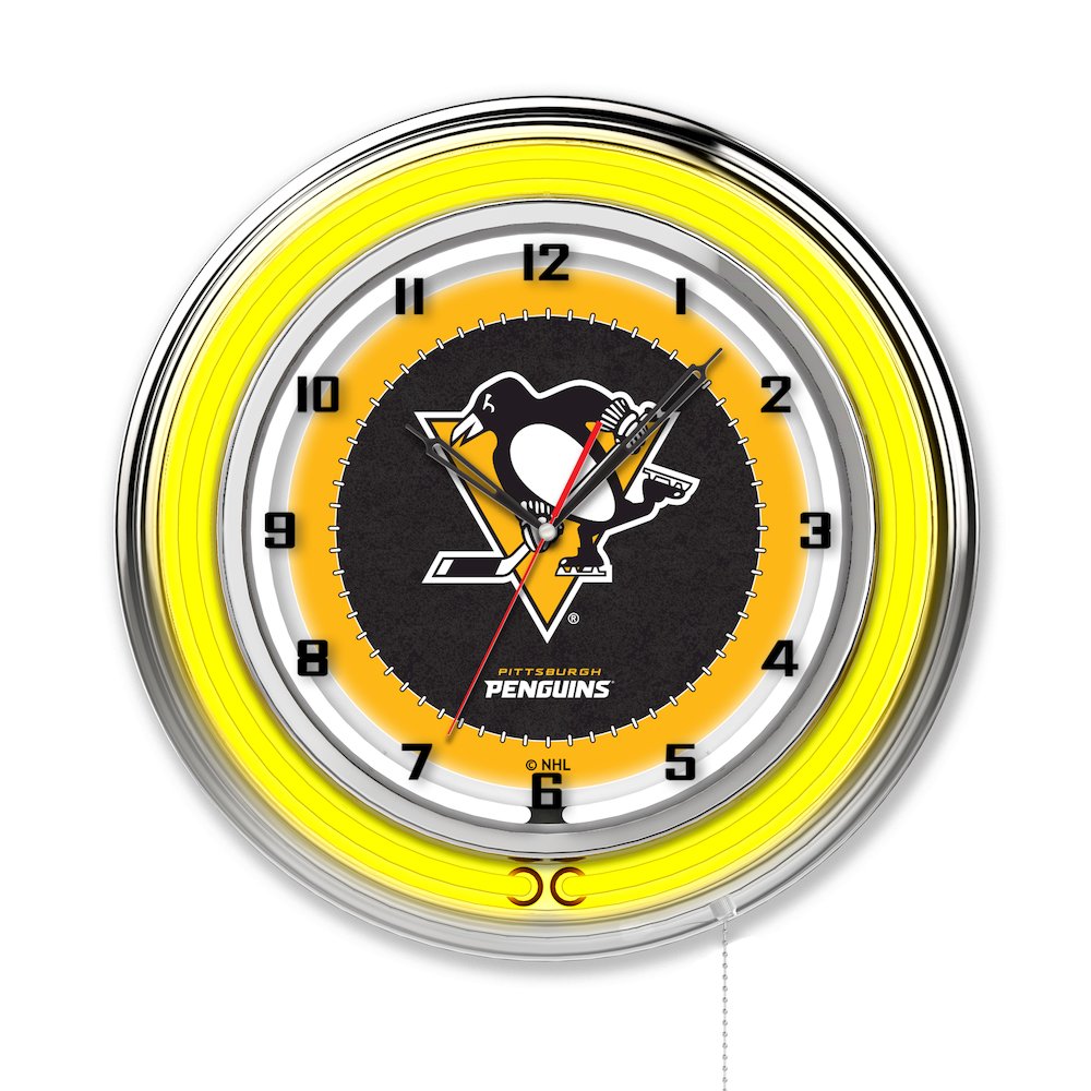 Pittsburgh Penguins 19" Neon Clock