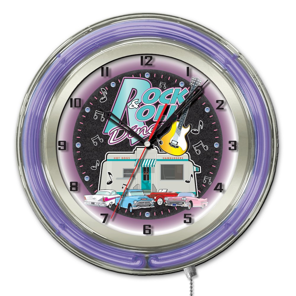 Rock & Roll Diner Neon Clock