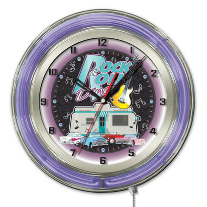 Rock & Roll Diner Neon Clock